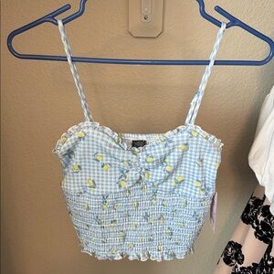 Wild Fable Blue and Yellow Gingham Camisole